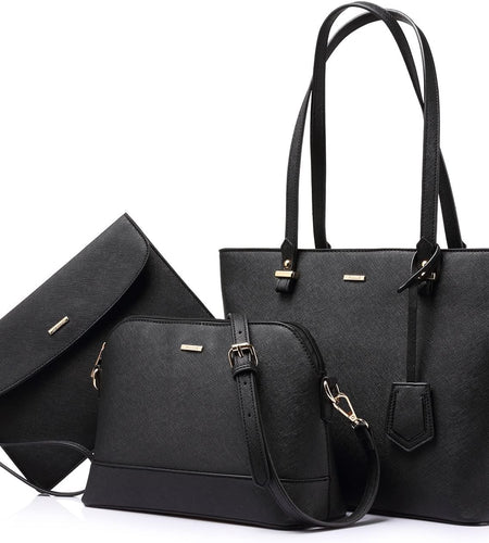 Handbags for Women Shoulder Bags Tote Satchel Hobo 3Pcs Purse Set