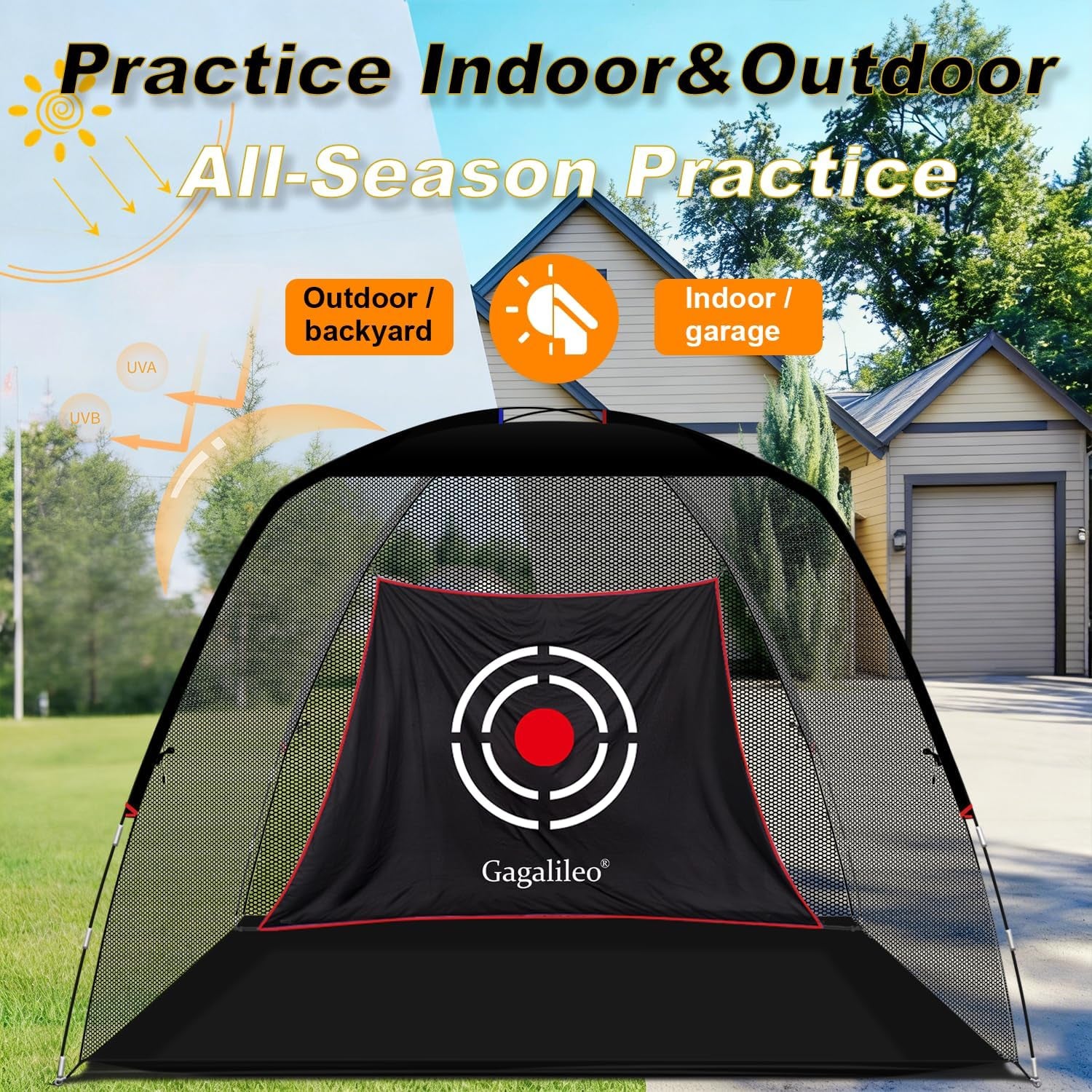 Golf Net,Golf Net Backyard Driving,Golf Driving Range,Golf Set Net,Heavy Duty Dome Golf Practice Net,Golf Practice Hitting Net,Quick Setup with Target Cloth and Carry Bag(Style Optional)