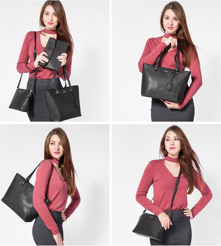 Handbags for Women Shoulder Bags Tote Satchel Hobo 3Pcs Purse Set