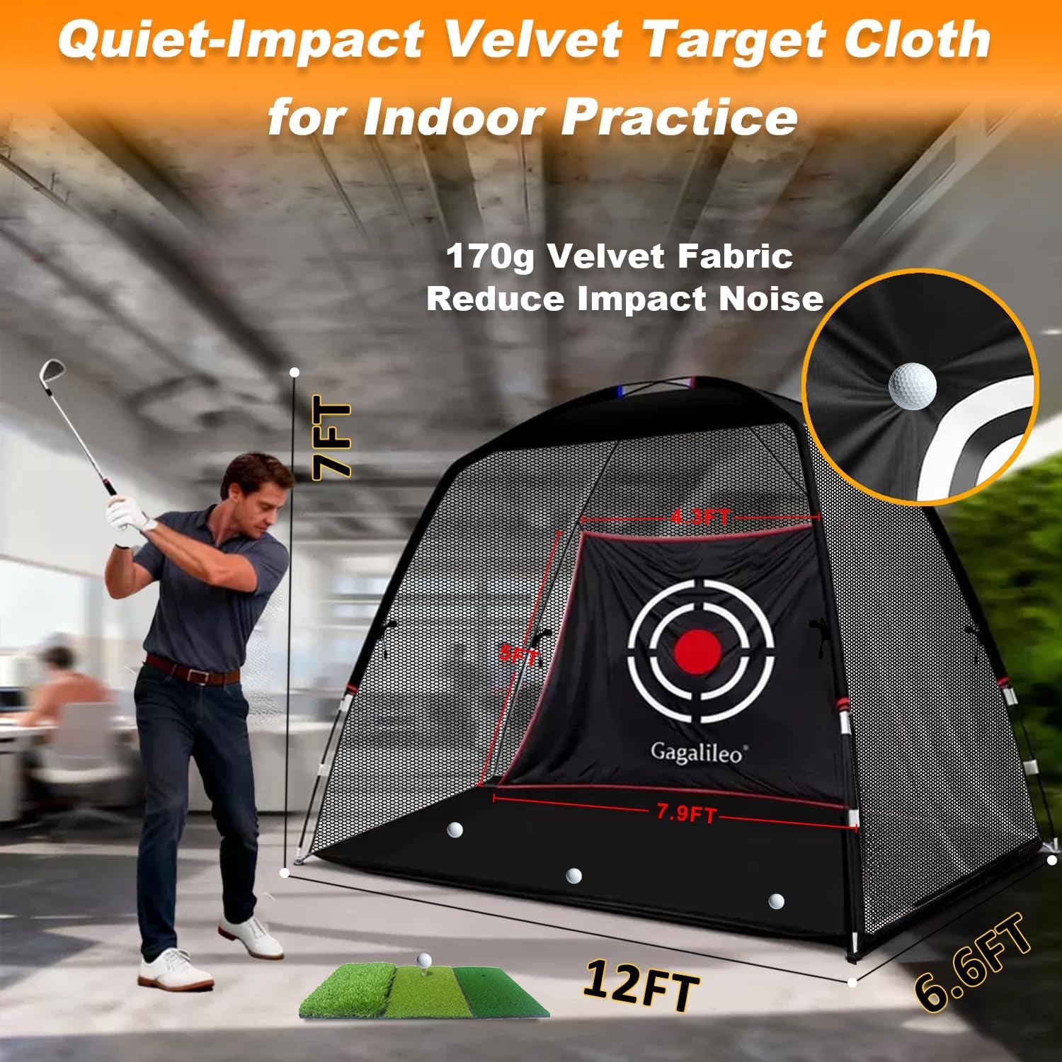 Golf Net,Golf Net Backyard Driving,Golf Driving Range,Golf Set Net,Heavy Duty Dome Golf Practice Net,Golf Practice Hitting Net,Quick Setup with Target Cloth and Carry Bag(Style Optional)
