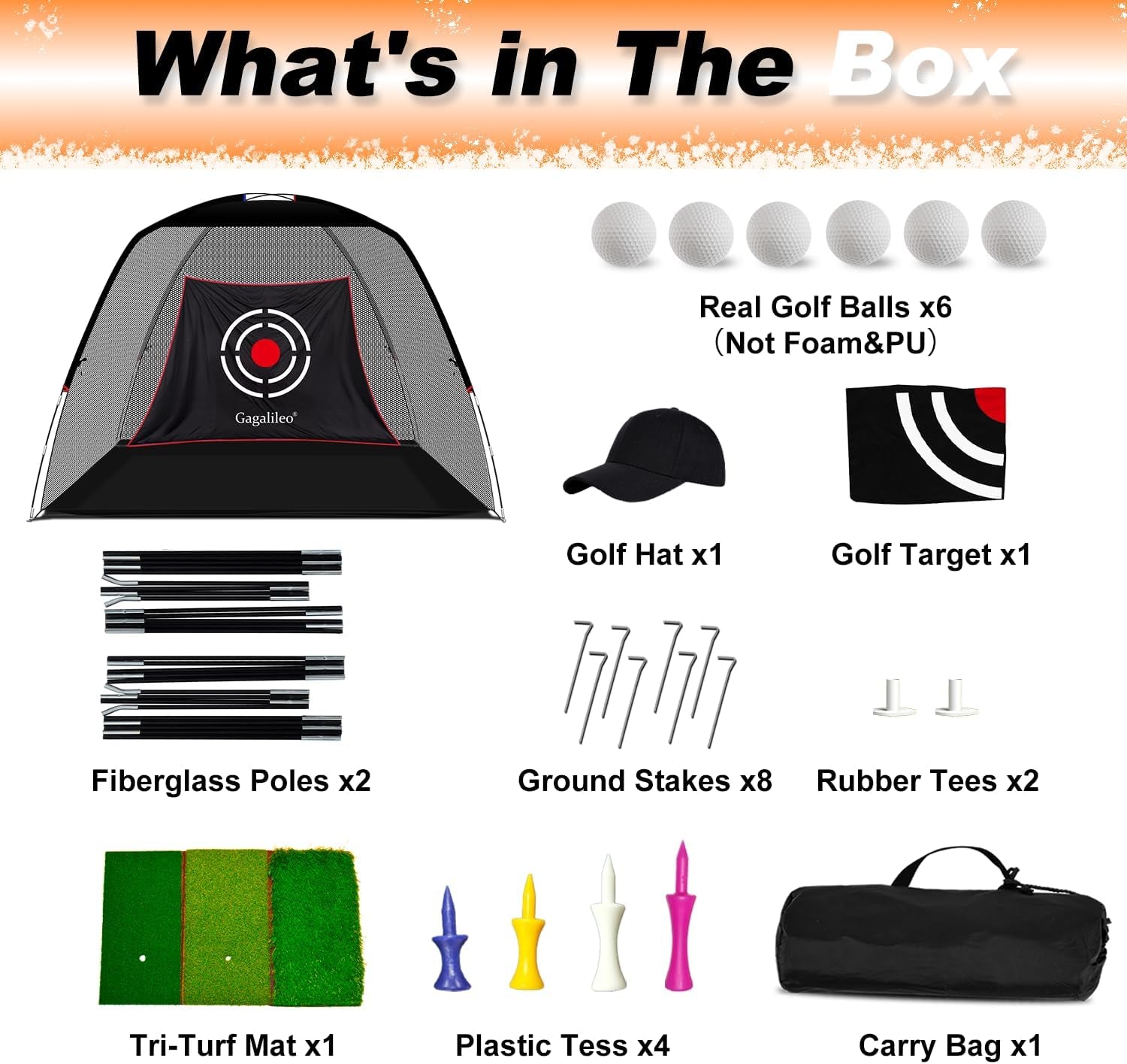 Golf Net,Golf Net Backyard Driving,Golf Driving Range,Golf Set Net,Heavy Duty Dome Golf Practice Net,Golf Practice Hitting Net,Quick Setup with Target Cloth and Carry Bag(Style Optional)